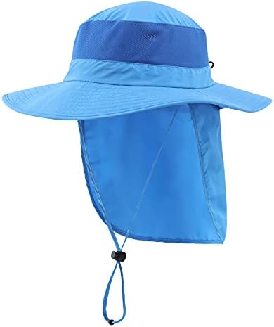Ev Tercih Açık UPF50+ Örgü Güneş Şapka Geniş Ağız Balıkçı Şapka ile Boyun Flap