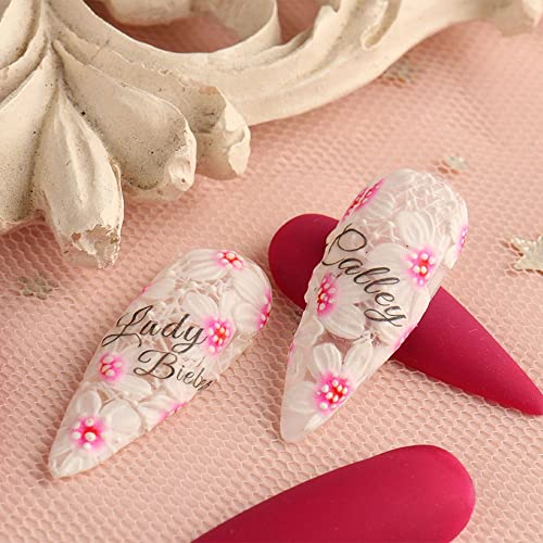 Moda Kiraz Çiçeği uygulamak kolay Kabartma Tasarım Kendinden Yapışkanlı Şakayık Manikür Nail Art Dekorasyon 5D Kazınmış Tırnak