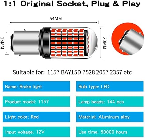 1157 LED Ampuller Kırmızı, fren Dur ışık Süper Parlak 3000 Lümen Hata Ücretsiz Canbus Yifengshun tarafından, BAY15D 7528 2057
