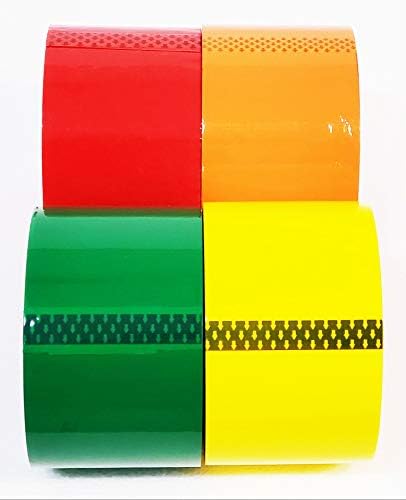 4 Renkli Ambalaj Bandı, Hareketli Bant, 3 İnç x 110 Metre, 2,0 Mil Kalınlığında, (4 Rulo kırmızı,Sarı,Yeşil, Turuncu,) Ağır Hizmet