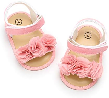 Kuner Bebek Kız Pamuk Ilmek Çiçekler kaymaz Açık Toddler Yaz Sandalet Ilk Yürüyüşe Ayakkabı