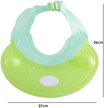 ZJF bebek şampuanı Kap Silika Jel Su Geçirmez Göz Koruması Kulak Koruma 0-3-10 Yaşında Banyo Kap (Renk: Yeşil)