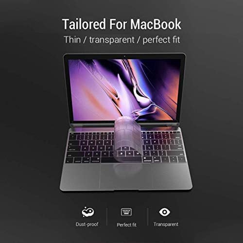 [Özel Modeller] VHOB Klavye Kapak Cilt Koruyucu için Uyumlu MacBook Pro 12 inç A1534 Modeli SADECE (ABD ANSI) KB863-TPU Temizle,