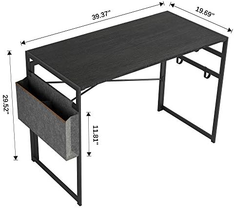 JSB 39.37 Küçük Katlanır Bilgisayar Masası Saklama Çantası ve Kanca ile, yazı Masası Modern Endüstriyel çalışma masası Dizüstü