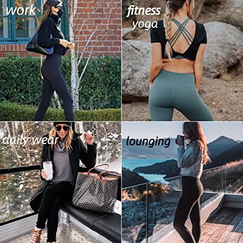 CAMPSNAIL 4 Paket Yüksek Belli Tayt Kadınlar ıçin-Yumuşak Karın Kontrol Zayıflama Yoga Pantolon Egzersiz Koşu ıçin Reg & Artı