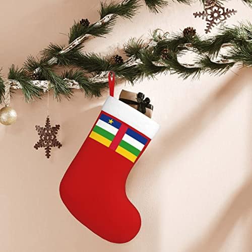 UPSHİRTPU Orta Afrika Cumhuriyeti Bayrağı Merry Christmas Çorap Çorap Tedavi Kılıfı Şeker hediye keseleri Süsler için Tatil Noel