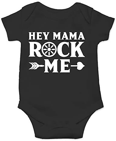 Hey Mama Rock Me-Komik Ülke Şarkıları Kıyafetler-Sevimli Bebek Tek Parça Bebek Bodysuit