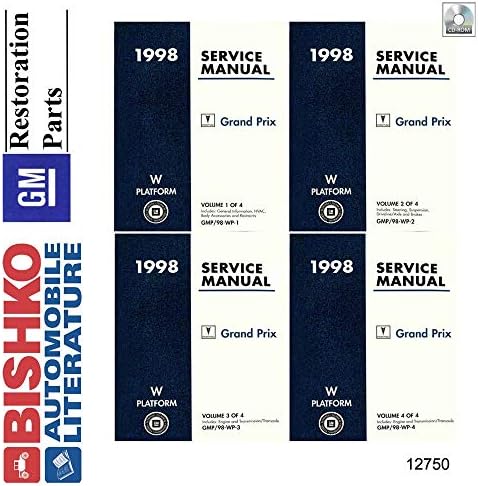 bişko otomotiv edebiyatı 1998 Pontiac Grand Prix Mağaza Servis Onarım Kılavuzu CD'si
