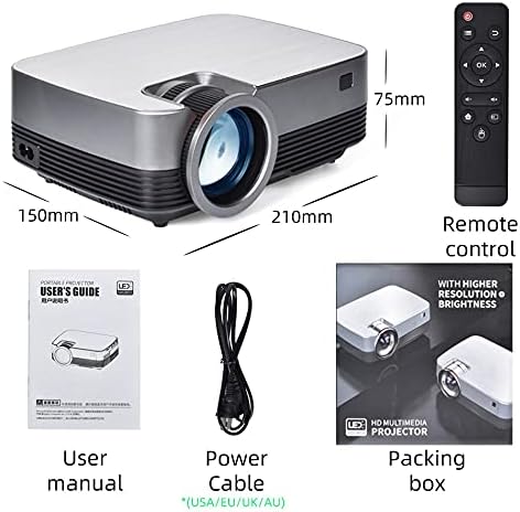 GYZX Q6 Video Projektör Film Ev Sineması ıçin Full HD 1080 P Desteklenen Film Beamer WiFi 10 TV Kutusu Isteğe Bağlı (Boyut: Q6)