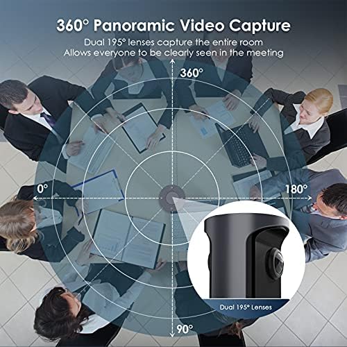 NexiGo Meeting 360, 8K Yakalanan AI Destekli Çerçeveleme ve Hoparlör İzleme, 1080p HD 360 Derece Akıllı AIO Video Konferans Kamerası,