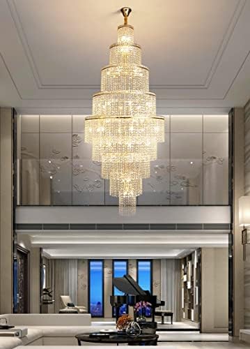 WFDFFFA tavan avize lamba, lüks Modern Kristal avize Merdiven için büyük oturma odası Cristal lamba ev dekor asılı ışık (Yayan