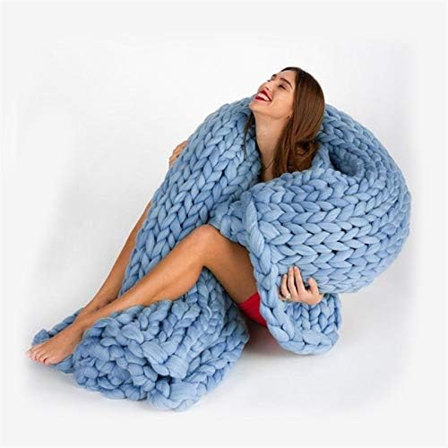 GUOYUN El Yapımı Dev Yumuşak Kalın Tıknaz Örme Battaniye Rahat Yatak Atmak, moda Kanepe Battaniye Yoga Mat Kilim Yatak Odası