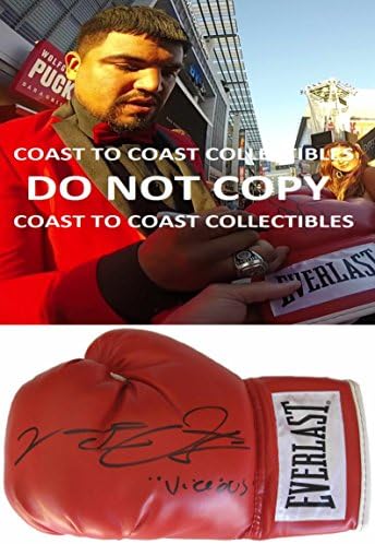 Victor Ortiz, WBC Boks Şampiyonu, İmzalı, İmzalı, Everlast Boks Eldiveni, Eldiven, Victor İmzasının Kanıt Fotoğrafına sahip bir