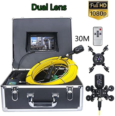 HUACHEN-LS Endoskop Kamera 30 M / 50 M Drenaj Kanalizasyon Borusu Endüstriyel Endoskop Muayene Video Kamera ile 1080 P HD Çift