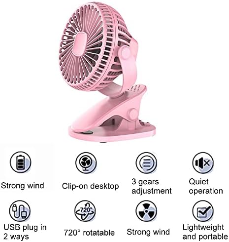 Beito Klip Fan Küçük Fan Mini USB Arabası Fan 1200 Mah Şarj Edilebilir Taşınabilir 720°Ayarlanabilir Elektrikli Fan 3 Hız masa