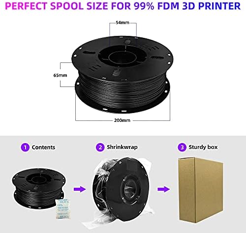 VOXELAB PLA 3D Yazıcı Filament, PLA Filament 1.75 mm Boyutsal Doğruluk + / -0.02 mm, 1 kg Biriktirme (2.2 lbs), 1.75 mm , Fit