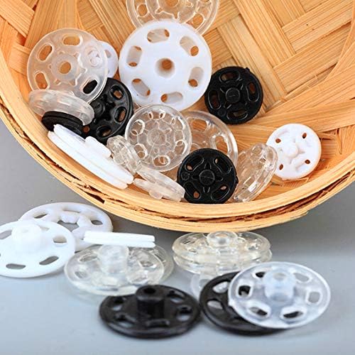 Xinhongo 120 Set Plastik Çıtçıtlı Düğmeler Çıtçıtlı Düğmeler Üzerinde Dikiş,görünmez Çıtçıtlı Bağlantı Elemanları kiti Dikiş