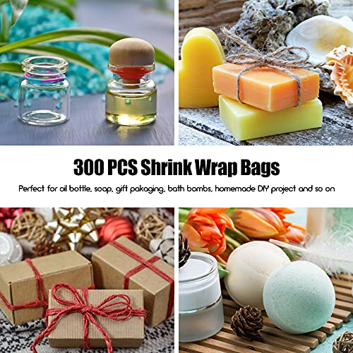 300 Adet Temizle POF Shrink Wrap çanta 3 boyutları ısı streç film seti ev kaynağı için DIY depolama ambalaj Fotoğraf çerçeveleri