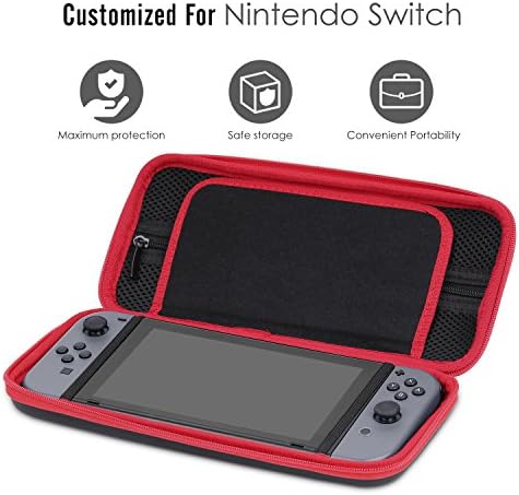 Nintendo Switch için MoKo Taşıma Çantası, Nintendo Switch için 10 Oyun Kartuşu Tutuculu Koruyucu Seyahat Taşıma Çantası Kutusu