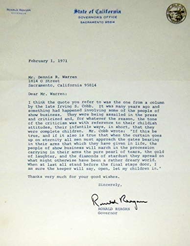 Başkan Ronald Reagan Otantik İmzalı Mektup ve 11x14 Fotoğraf-Profesyonelce Çerçeveli 30x16