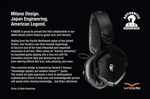 V-MODA x JİMİ HENDRİX Special Edition Kablosuz Bluetooth Kulaklıklar: Mikrofonlu BİLGELİK Kulak Üstü Kulaklık, 14 Saate Kadar