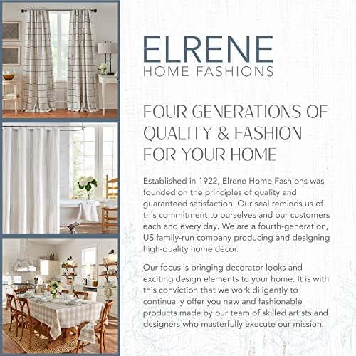 Elrene Home Fashions Highland Stripe İç ve Dış Mekan Sekmeli Pencere Perde Paneli Yapışkanlı Kanca ve Halka Bağlantı Elemanı,