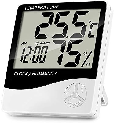 C Beş Kapalı Dijital Termometre Higrometre, doğru Oda Sıcaklığı Göstergesi Nem Okunması kolay Max / Min Kayıtları, Ev Ofis için