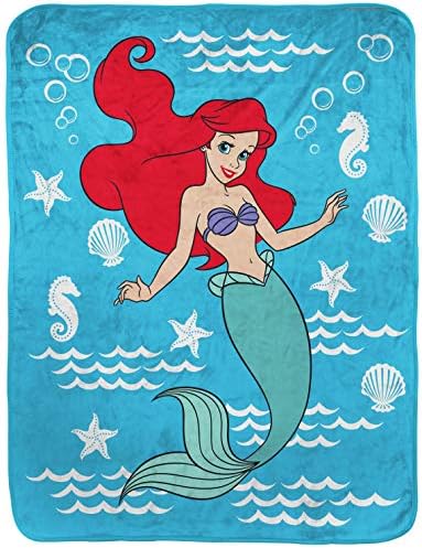 Disney Küçük Denizkızı Deniz Rüyalar Raşel Atmak Battaniye-Önlemler 43. 5x55 inç, Çocuk Yatak Özellikleri Ariel - Solmaya Dayanıklı