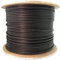 QUALCONNECT Doğrudan Gömme / Dış Mekan Anma Cat5e Siyah Ethernet Kablosu, Katı, CMX, Jel Dolgulu, 24 AWG, Makara, 1000 ft