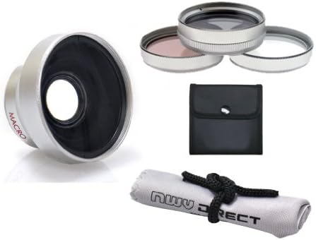Sony Handycam DCR-SR85 Yüksek Çözünürlüklü 0.45 x Geniş Açı Lens w/Makro (37mm) + 3 Parça Lens Filtre Kiti ( 30mm) + Nwv Doğrudan