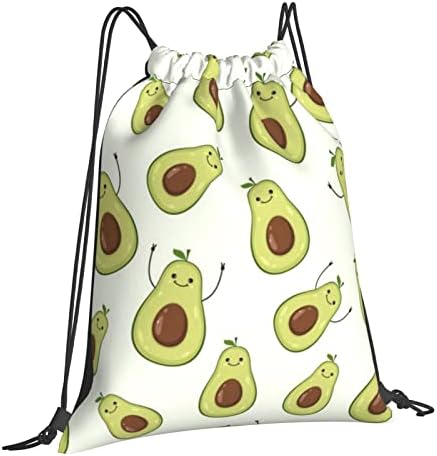 Yeşil avokado ipli çanta katlanabilir hafif sırt çantası spor çuval spor plaj sırt çantası kadın erkek için
