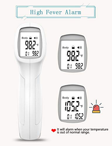 Yetişkinler ve Çocuklar için Alın Termometresi, Anında Doğru Okuma ile Fotoselli Kızılötesi Termometre, İç Mekan Dış Mekan Kullanımı