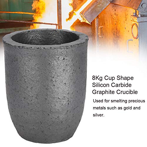 Karbür Grafit Kelepçe Pot, 8 Kg CupShaped Silikon Grafit Pota Fırın Silisyum Karbür Eritme Aracı Döküm Pota Eritme Aracı için