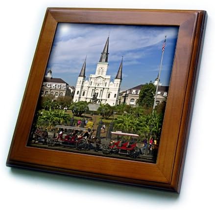 3dRose St. Louis Katedrali, New Orleans, Louisiana-US19 DFR0091-David R. Frazier Çerçeveli Karo, 8 x 8 inç (ft_90466_1)