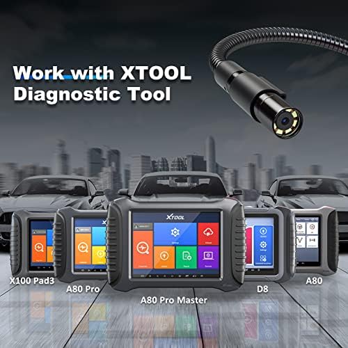 XTOOL XV100 Yılan Muayene kamera, IP67 Su geçirmez 2.63 FT HD endoskop ile 8 ayarlanabilir LED ışıkları, USB Borescope Çalışma