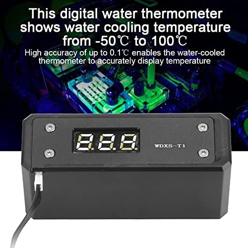 PUSOKEİ Su Soğutma Dijital Termometre, G1 / 4 İplik LCD Dijital Sıcaklık Ölçer Ölçüm Aralığı: -50 ℃ ~ 100 ℃, 0.1 ℃ Yüksek Doğruluk,