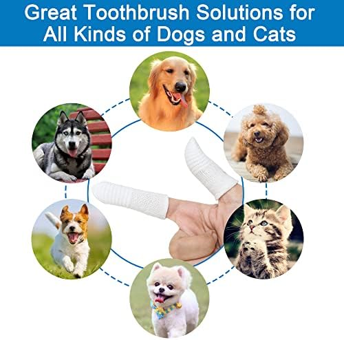 Beuool Köpek Diş Fırçası Kedi Diş Fırçaları-Parmaklar Diş Fırçaları Köpek Kediler için Diş Temizleme, Yıkanabilir ve Rahat ve