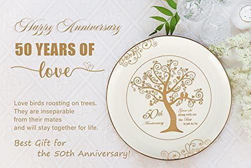 Urllınz 50th Anniversary Plates-Ebeveynler için 50th Anniversary Düğün Hediyeleri, Çift için Sevgililer Günü Hediyeleri, 50 Yıl