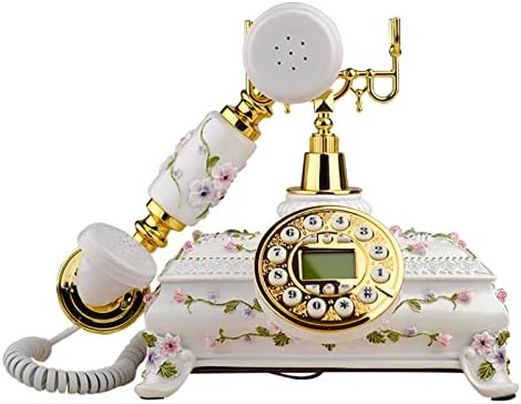 Qİaoob Push-Düğme Retro Sabit Telefon, Klasik Kablolu Sabit Telefon Arayan KIMLIĞI ile Push Button Dial, dekorasyon için Ev,