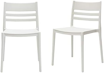 Basics Beyaz, Kolsuz Arkalıklı Yemek Sandalyesi-2'li Set, Premium Plastik