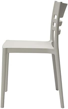 Basics Açık Gri, Kolsuz Arkalıklı Yemek Sandalyesi-2'li Set, Premium Plastik