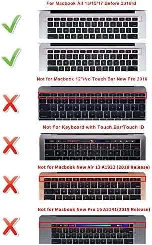 SAİK AZERTY Fransız Silikon Klavye Kapak Cilt için MacBook Air 13, MacBook Pro 13/15/17(ile veya w/Out Retina Ekran, 2015 veya