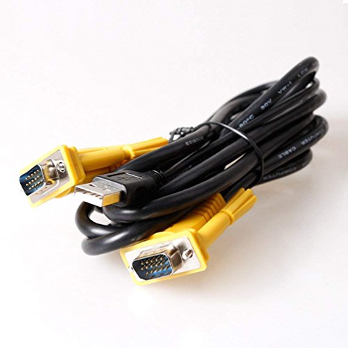 RİJERUSB VGA KVM Kablosu, 16 Ayaklar, 16ft KVM Anahtarları ile Bağlayın, USB Klavye / Fare Kablosu ve Monitör Kablosu 5 M