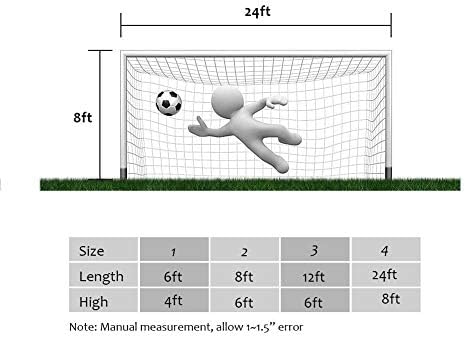 TOPINCN Futbol Gol Net Futbol Net Dayanıklı Taşınabilir Yedek Zor Gol Ağları Polipropilen Eğitim Sonrası Net Tam Boyutu için
