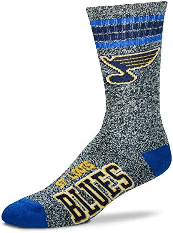 Çıplak Ayak Orijinalleri için NHL Sports 4 Stripe Deuce Mürettebat Çorabı-Boyut: Büyük-St. Louis Blues