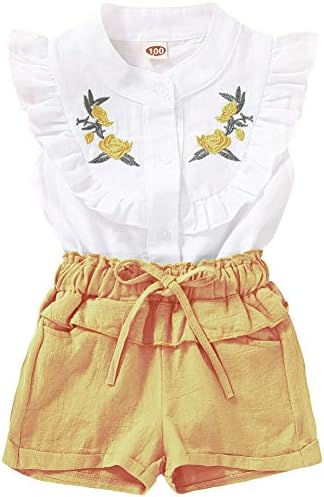 2 ADET Set Yürüyor Çocuk Bebek Kız Giyim Giyim T-Shirt Yelek Tops + Şort Pantolon