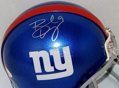 Brad Wing, New York Giants'ın Mini Kaskını İmzaladı-JSA, İmzaya Tanık Oldu