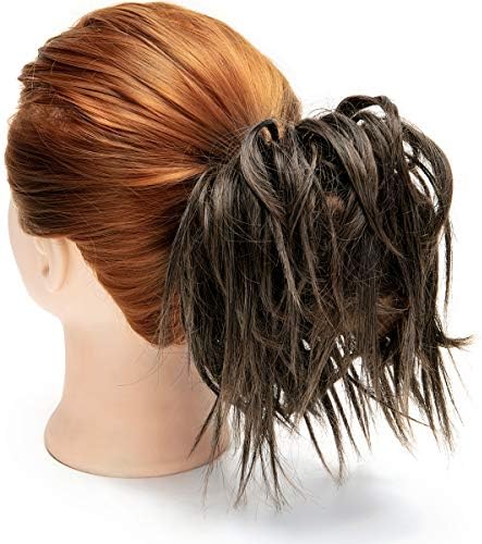 SLLİE Tousled Updo Dağınık Topuz Saç Parçası Saç Topuz Uzantıları Topuz Scrunchie Toka Updo Postiş