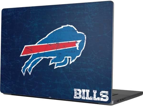 Skinit Çıkartması Laptop Cilt ile Uyumlu MacBook Pro 16in (2021) - Resmi Lisanslı NFL Buffalo Bills Sıkıntılı Tasarım