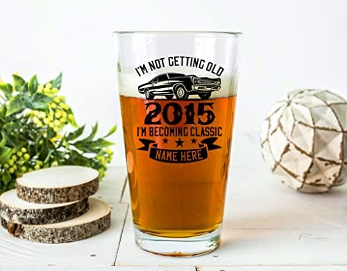 Prezzy Kişiselleştirilmiş Yaşlanmıyorum Klasik Oluyorum 2015 Bira Bardağı Bardağı Vintage 7. Doğum Günü 7 Yaşında İçme Bardağı
